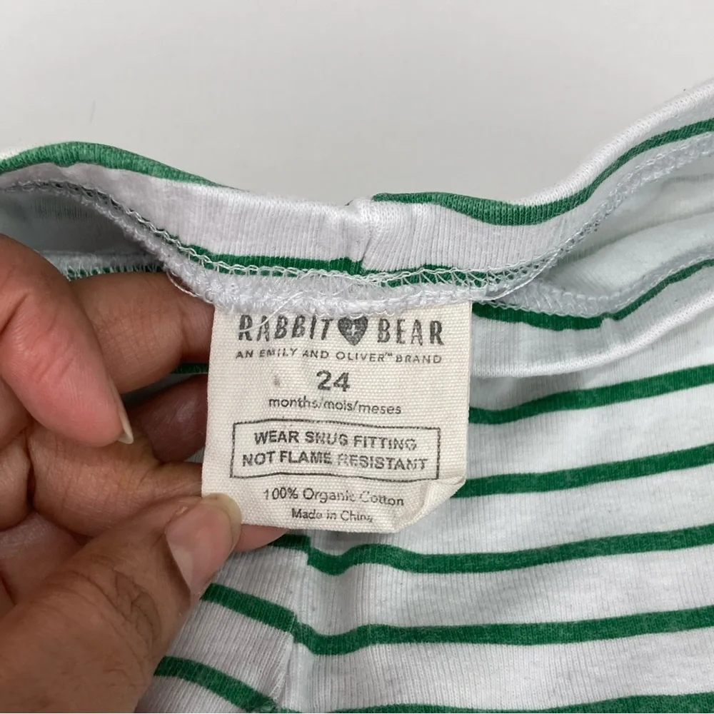Rabbit Bear Santa striped Christmas pyjamas set 24M
